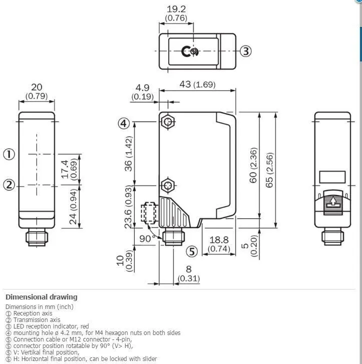 Фотоэлектрический датчик SICK WL250-P430 Photoelectric Retro-Reflective Sensor ,