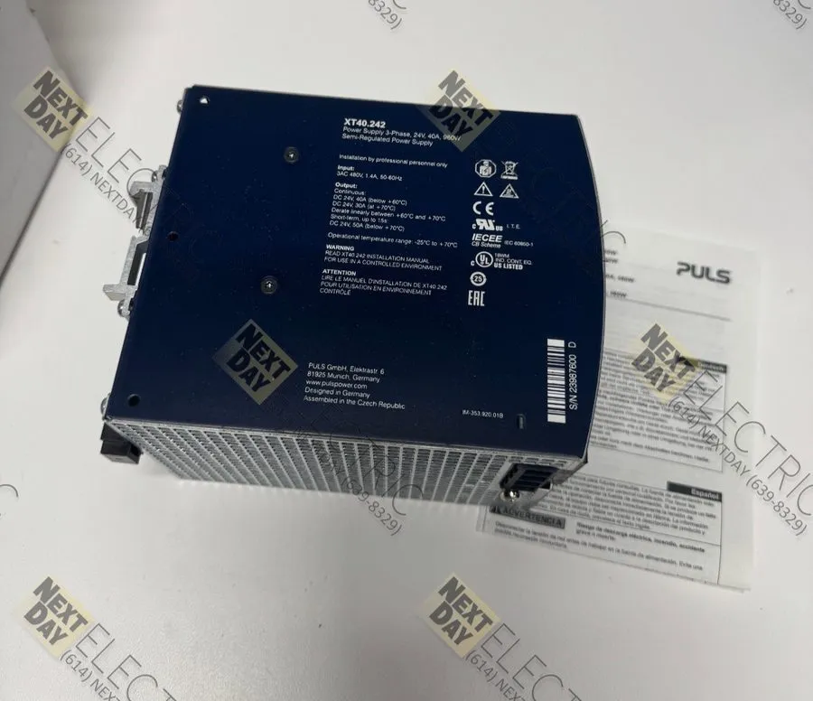 Блок питания PULS XT40.242 AC-DC Power Supply 960W 24VDC DIN Rail Input: AC 480V