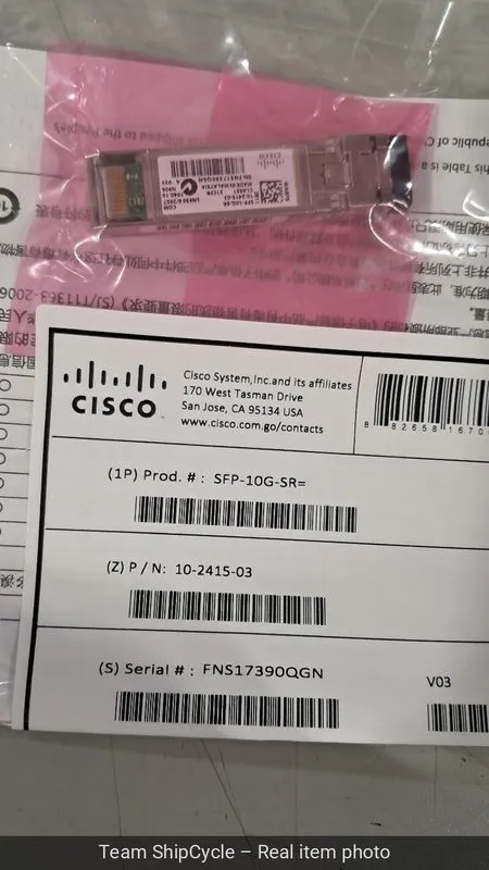 Трансивер U85711 Sealed Cisco SFP10GSRSFP10GSRS 10G SFP Transceiver Module 850nm — фото лота 3