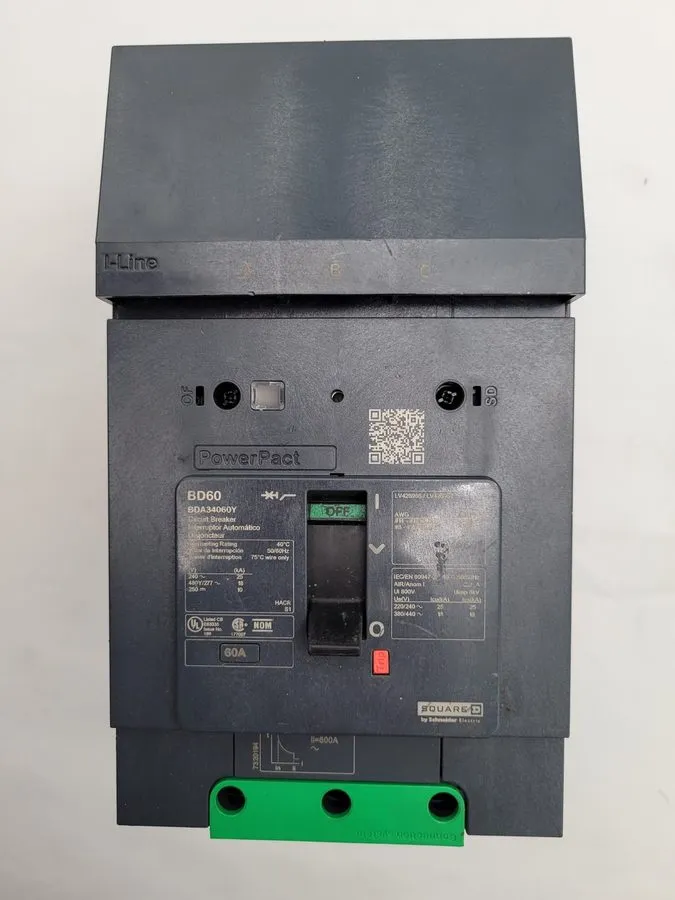 Автоматический выключатель BDA34060Y 60 Amp Square D I-Line 480V 3P Circuit Brea