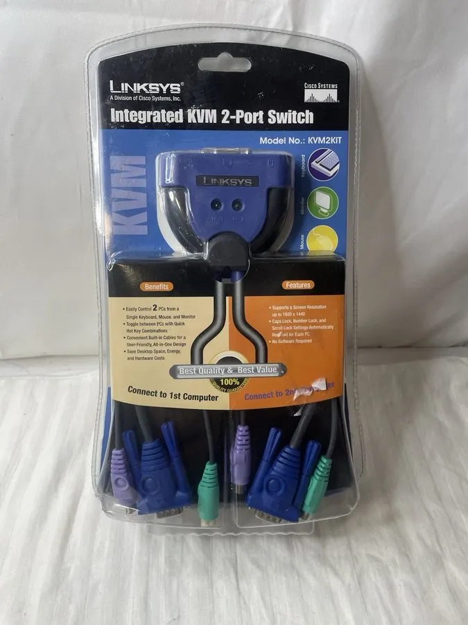 CISCO-LINKSYS KVM2KIT INTEGRATED KVM 2-PORT SWITCH -3 Part Out-6 In NIP