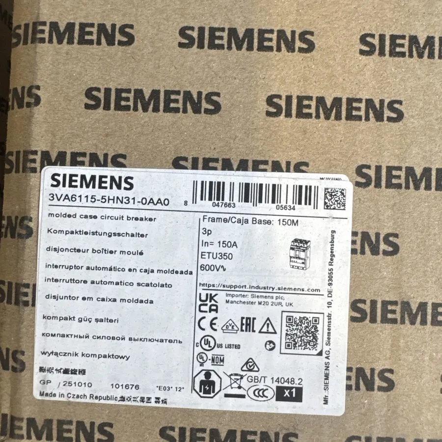 Автоматический выключатель Siemens 3VA6115-5HN31-0AA0 3 Pole 150 Amp Circuit Bre