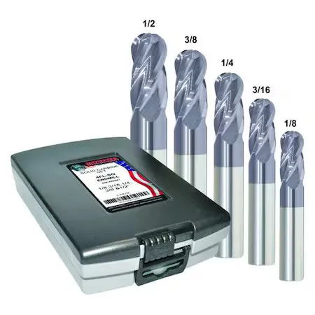 Режущий инструмент Zoro Select 223-888882 End Mill Set, 0.5 In, Carbide — фото лота 1