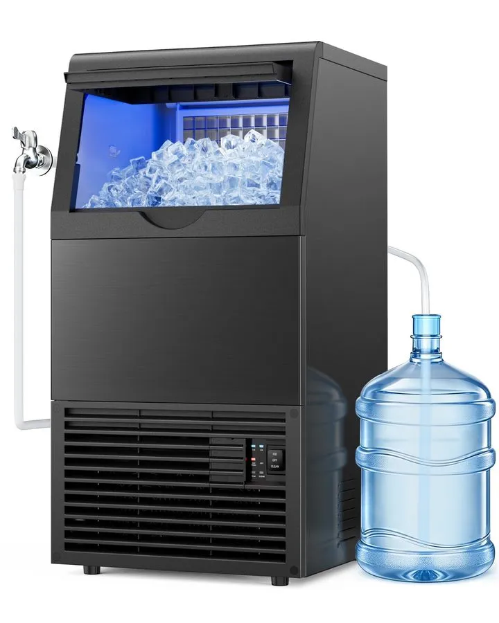 Льдогенератор 250lbs/24H Commercial Ice Maker &35lbs Storage BinStainless Steel