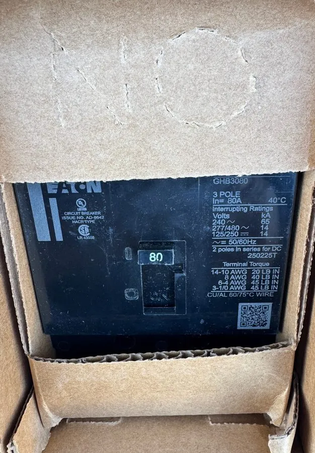 Автоматический выключатель Eaton GHB3080 Bolt-on Circuit Breaker 3P 80A 277/480V