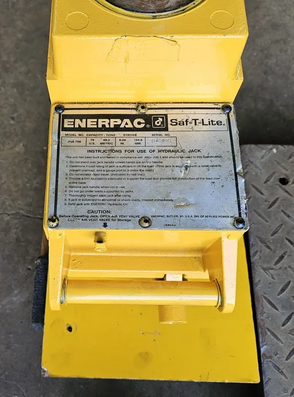 Складское оборудование Enerpac Hydraulic JACK 75 TON #JHA-756, Rigging, Movers,  — фото лота 2