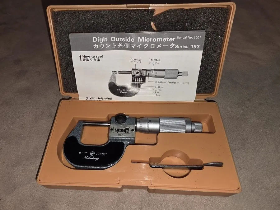 Микрометр MITUTOYO 193-211 Digital Outside Micrometer .0001-1 Case Wrench Manual