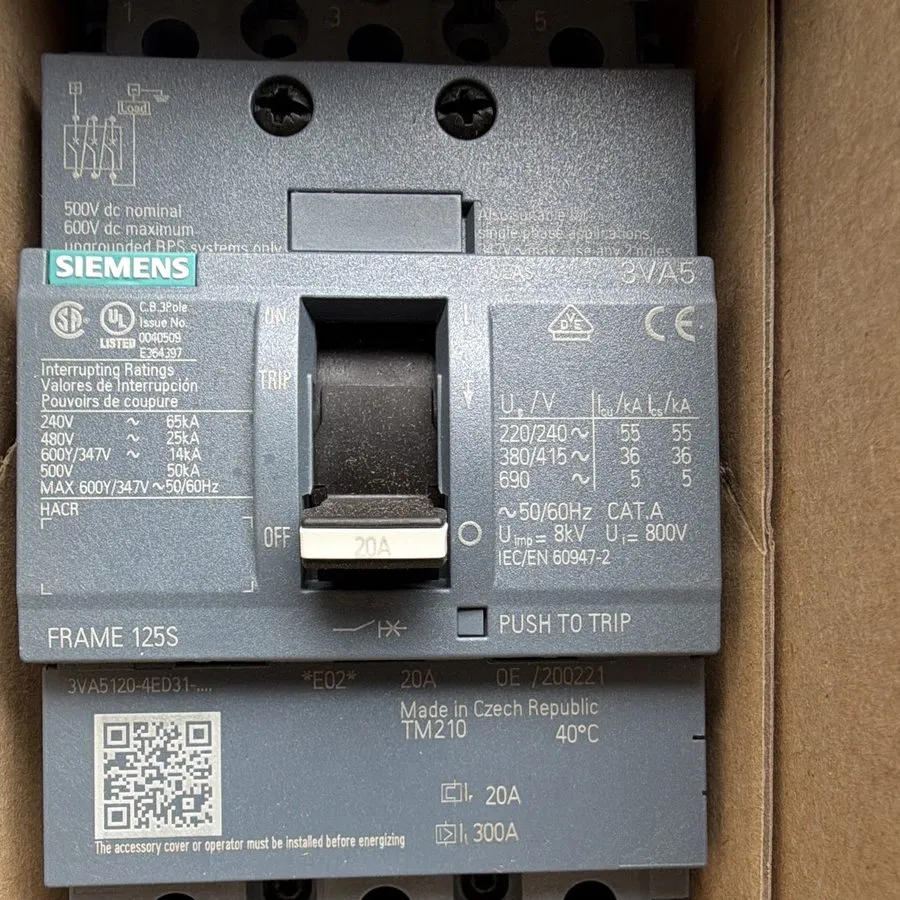 Автоматический выключатель Siemens 3VA5 3VA5120-4ED31-0AA0 Molded Case Breaker 3