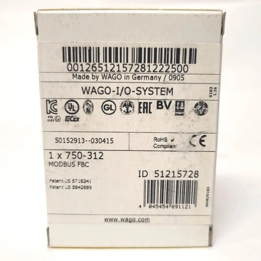 Шлюз полевой шины WAGO 750-312 MODBUS RS485 FIELDBUS COUPLER PLC MODULE