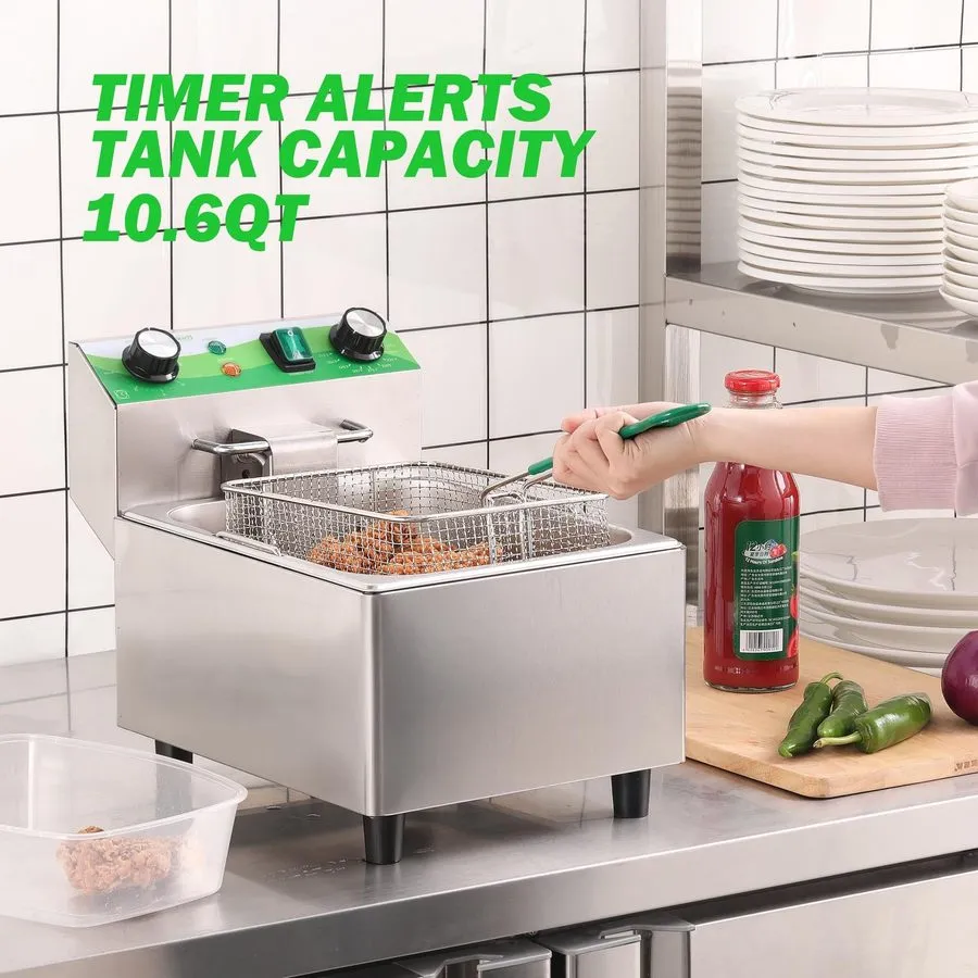 Фритюрница Electric Deep Fryer with Timer 10L/10.6QT Commercial Deep Fryer with 