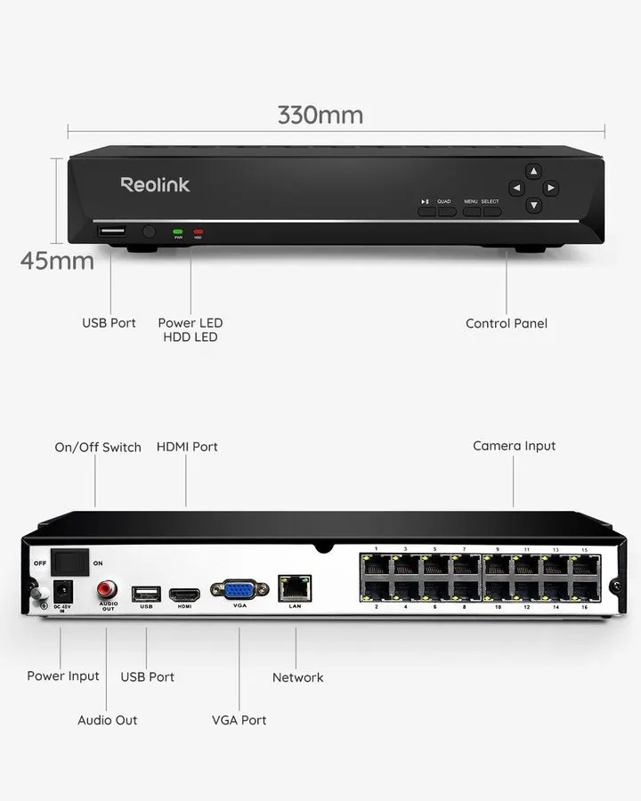Жёсткий диск REOLINK RLN16-410 16-Channel PoE NVR Security System 4TB HDD — фото лота 1