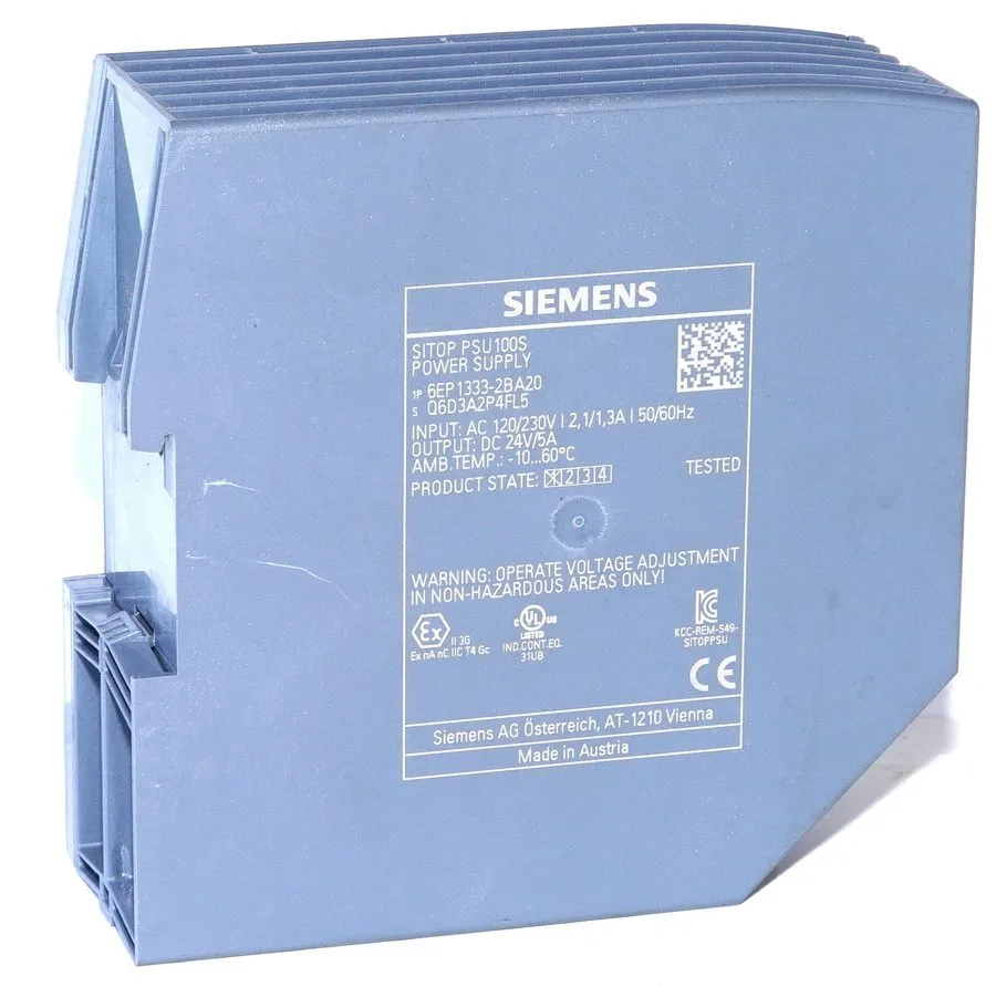 Блок питания Siemens 6EP13332BA20 SITOP PSU100S Power Supply 24VDC 5A