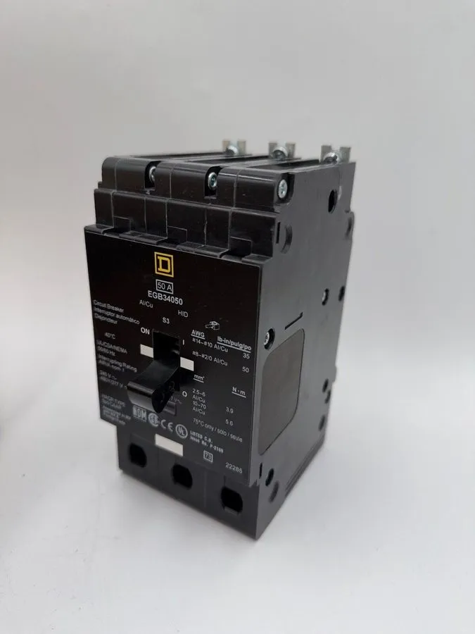 Автоматический выключатель Square D EGB34050 3 Pole 50 Amp 480V Circuit Breaker