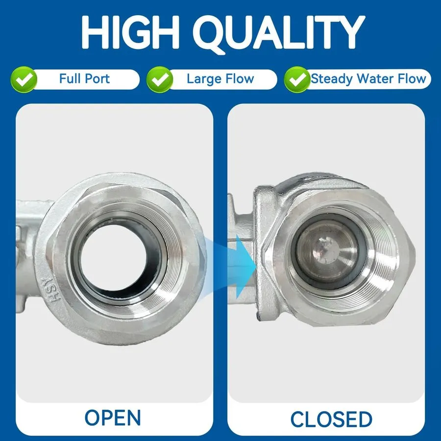 Клапан 1-1/2" Stainless Steel Ball Valve Body Full Port, 1000WOG — фото лота 2