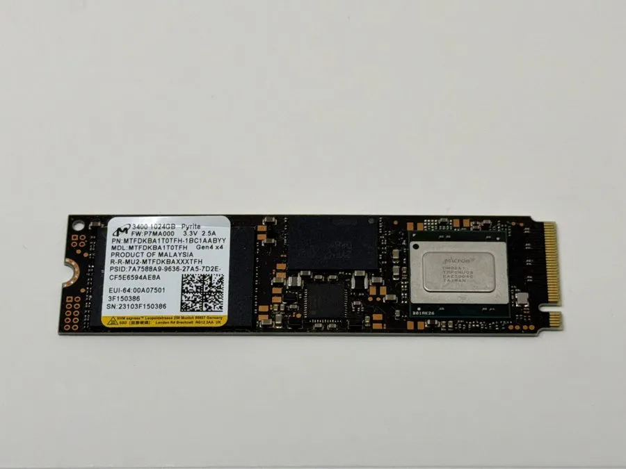 SSD-накопитель Micron 3400 1TB M.2 NVMe 2280 Gen4x4 SSD MTFDKBA1T0TFH
