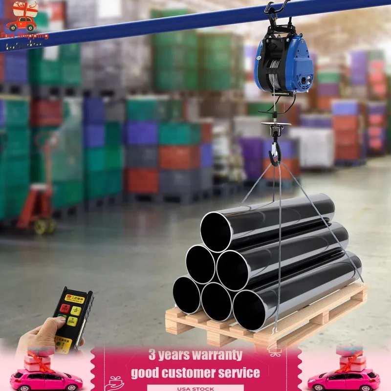 Таль 1102.31lbs/500g Wired Electric Hoist Capacity Electric Winch With Remote Co — фото лота 2