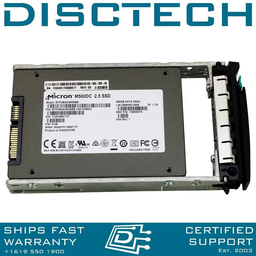 Сервер Micron 400GB SSD SATA 2.5" Laptop Server Desktop PC Hard Drive MTFDBAK400