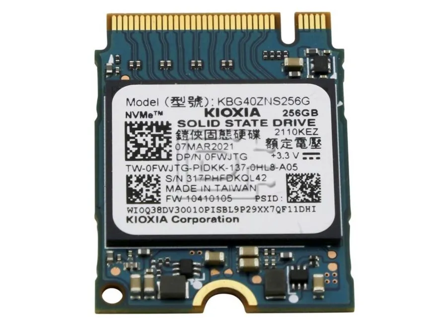 SSD-накопитель KIOXIA KBG40ZNS256G 256GB NVMe M.2 2230 Internal SSD TRIM SMART