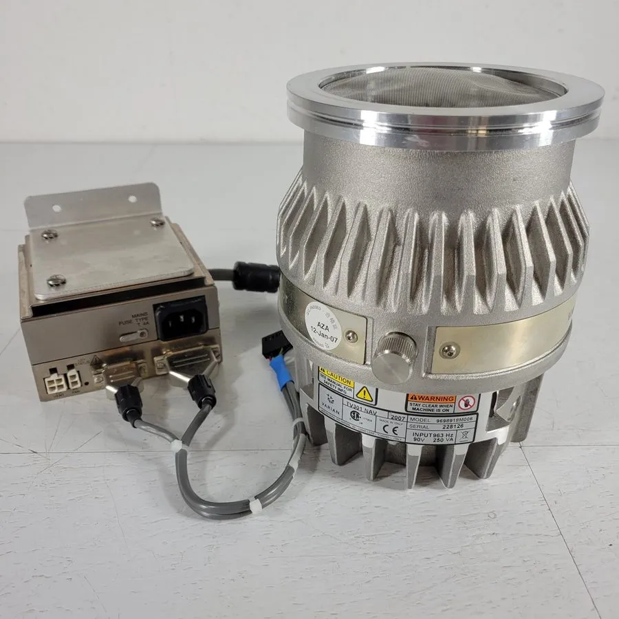 Блок питания to E-8 Torr: Varian TV301 NAV Turbo Vacuum Pump 9698918 and Power S — фото лота 1