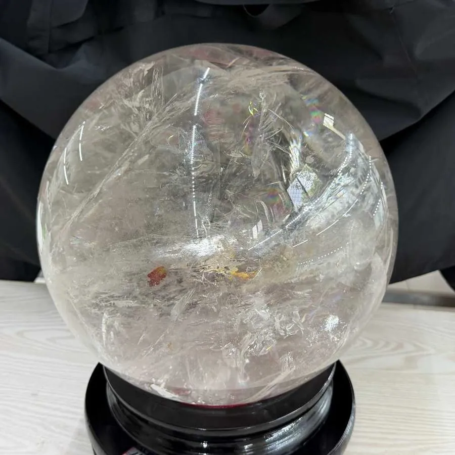 Лабораторный прибор 103.4LB TOP! Big Natural Rainbow clear Quartz ball carved Cr