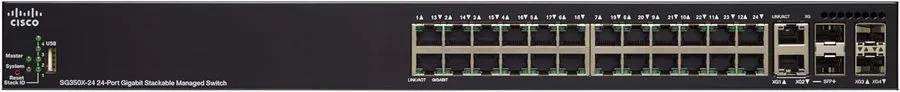 Коммутатор CISCO SG350X-24MP-K9 24 port Gigabit PoE Stackable Network Switch