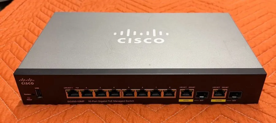 Коммутатор Cisco SG350-10MP 10-port Gigabit PoE+ Managed Switch