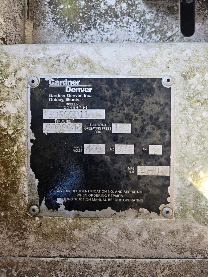 Компрессор Gardner-Denver EBP99D1 Rotary Screw Air Compressor 100 PSIG / 460V — фото лота 1