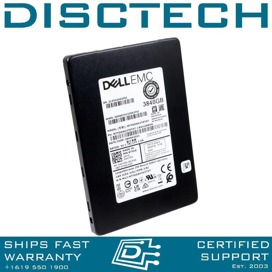 SSD-накопитель Dell 4H1RX Micron MTFDDAK3T8TDT-1AW16ABDA 5300 MAX 3.84TB 2 6Gbps