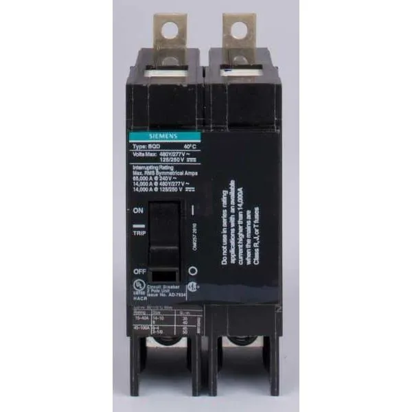 Автоматический выключатель BQD260 Siemens Circuit Breaker 2 Pole 60 Amp 277/480V