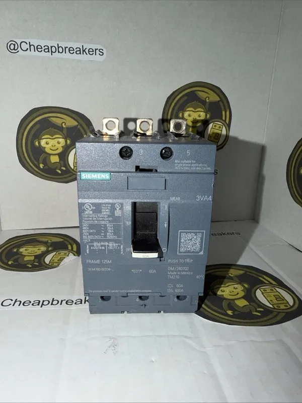 Автоматический выключатель SIEMENS CIRCUIT BREAKER 3VA4160-5ED34-0AA0 60A 600Y/3 — фото лота 1