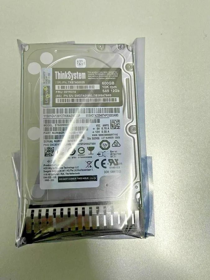 Сервер 7XB7A00025 ThinkSystem 2.5" 600GB 10K SAS 12Gb Hot Swap 512n HDD FRU 00YK