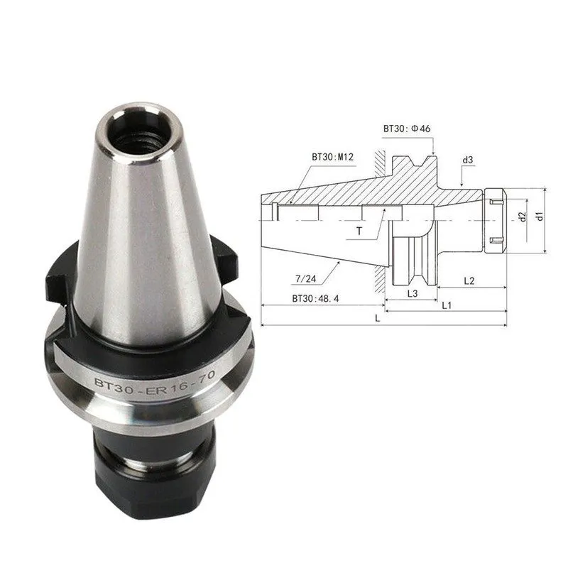 Режущий инструмент BT30-ER16 Collet Chuck W. 70mm GAGE LENGTH 4 Chucks Tool Hold — фото лота 2
