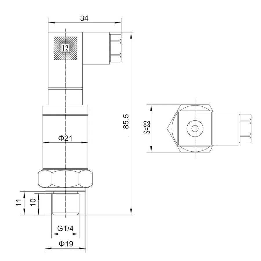 Датчик давления Pressure Transmitter Sensor 12-36V 4-20mA 0-600Bar Stainless Ste