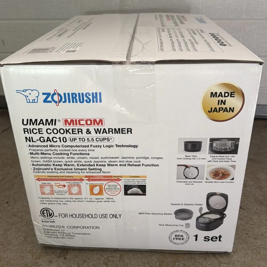 Рисоварка Zojirushi NL-GAC10BM 5.5 Cup Uncooked Umami Micom Rice Cooker and Warm
