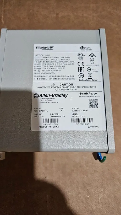 Коммутатор Allen Bradley 1783-BMS06TL Ser A Stratix 5700 Managed Switch 6 Port