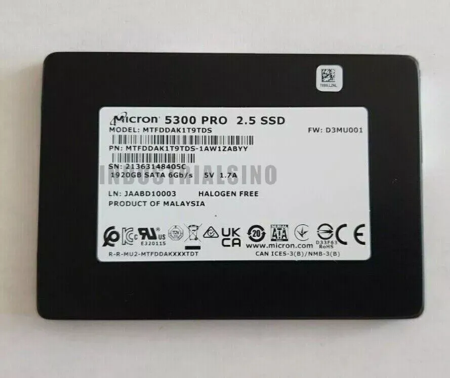 SSD-накопитель Micron 5300 PRO 1.92TB 2.5" SATA SSD MTFDDAK1T9TDS with low life 