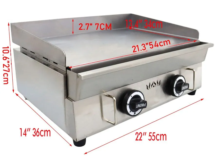 Гриль Commercial Gas Griddle Flat Top Grill Half Grooved 28" Stainless Steel 280