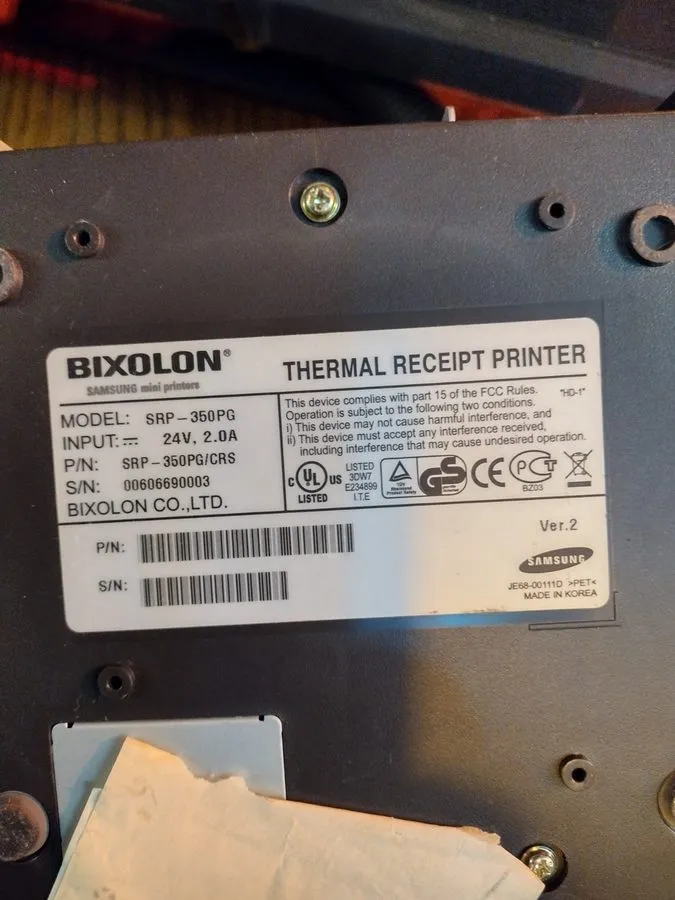 Принтер этикеток SAMSUNG BIXOLON SRP-350PG 350-PG BLACK THERMAL RECEIPT USB POS  — фото лота 1