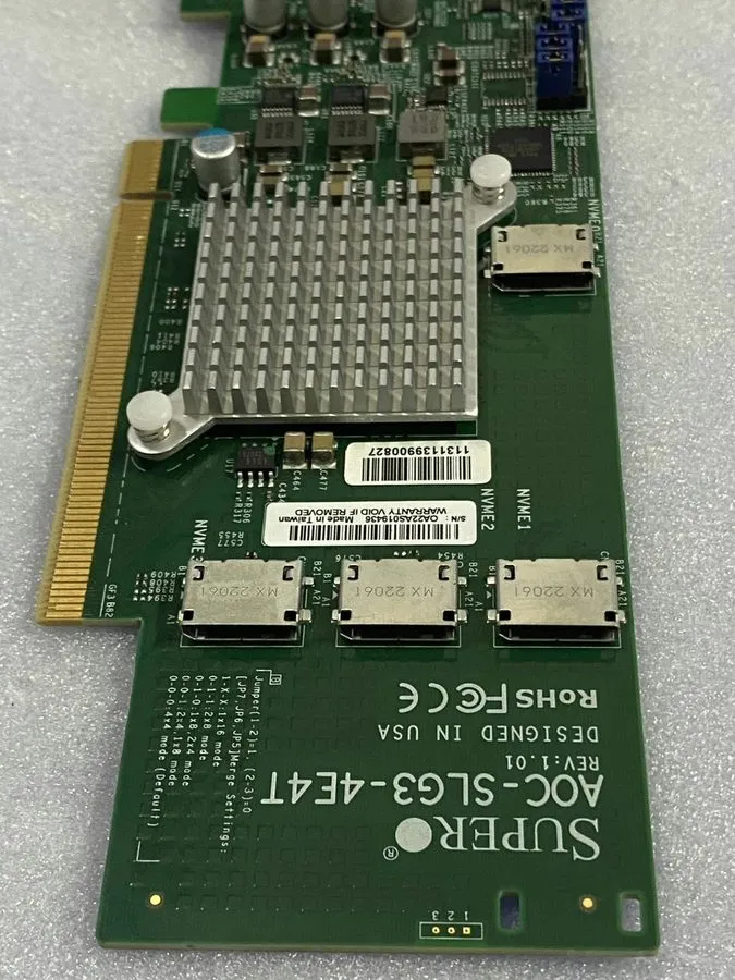 Кабель Supermicro AOC-SLG3-4E4T 4‑Port OCuLink NVMe U.2 PCI‑E Gen3 Expansion Car