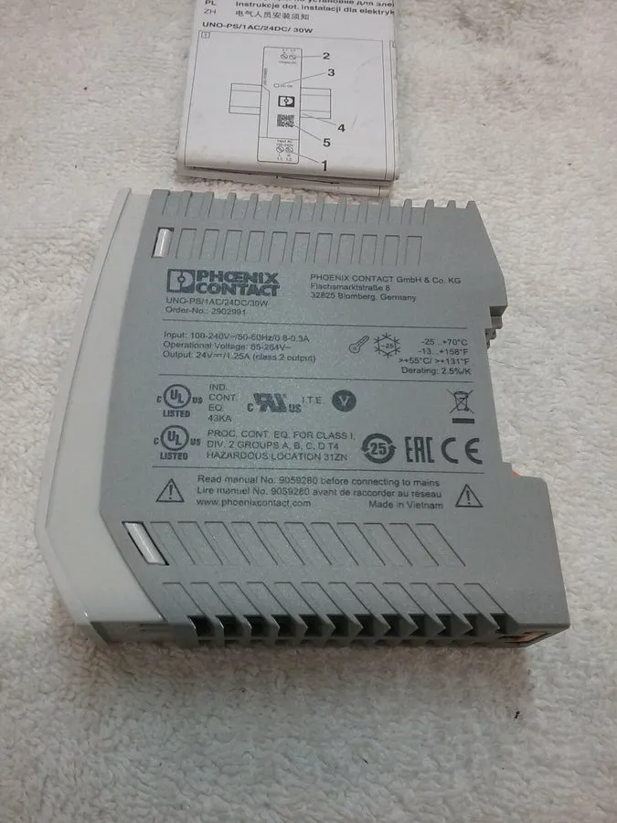 Блок питания Phoenix Contact 2902991 Power Supply, 100-240VAC In, 1.25A 24VDC Ou