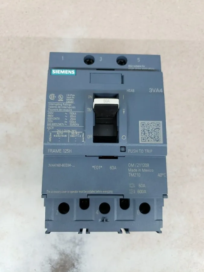 Автоматический выключатель Siemens 60 Amp Bolt-On Circuit Breaker 480 VAC 3 Pole