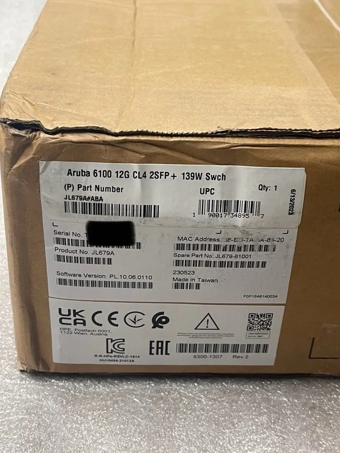 Коммутатор Aruba JL679A ABB 6100 12G Class4 PoE 2SFP+ 139W Switch 12-Port