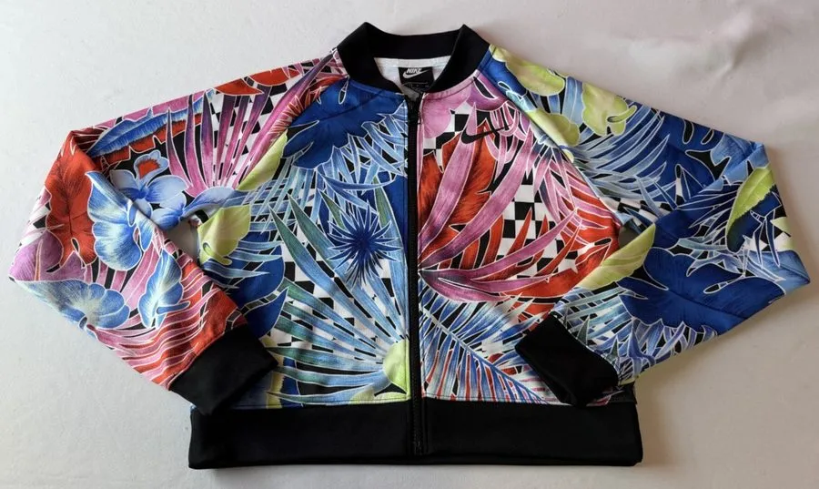 Маршрутизатор Nike Sportswear Full Zip Floral Active Track Jacket Womens AR2220- — фото лота 1