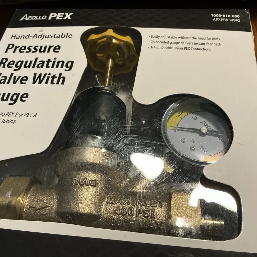 Клапан Apollo PEX APXPRV34WG 3/4” Water Pressure Regulator Reducing VALVE w/Gaug