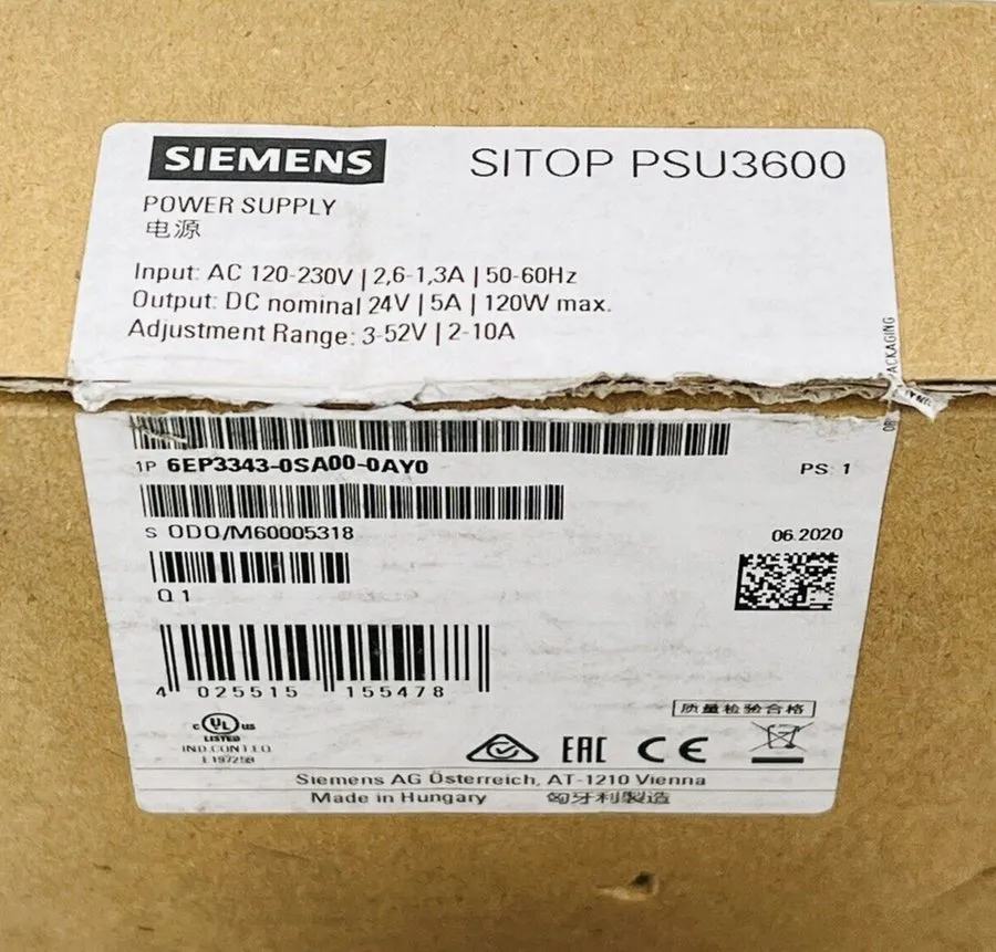 Блок питания SIEMENS 6EP3343-0SA00-0AY0 POWER SUPPLY SITOP PSU3600