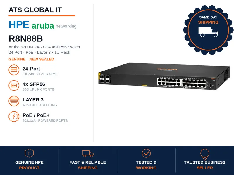 Коммутатор HPE R8N88B Aruba 6000 24-Port Gigabit Managed Switch 4x SFP