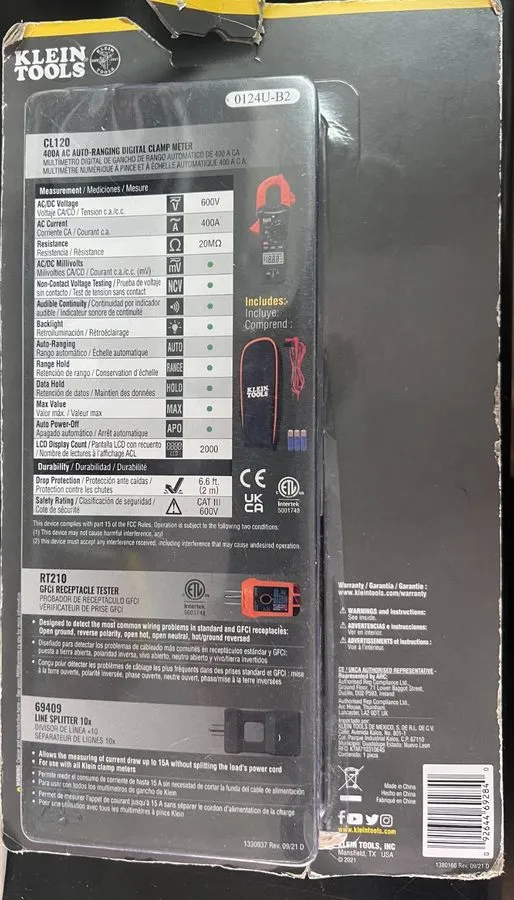 Тестер Klein Tools CL120KIT Clamp Meter Electrical Test Kit