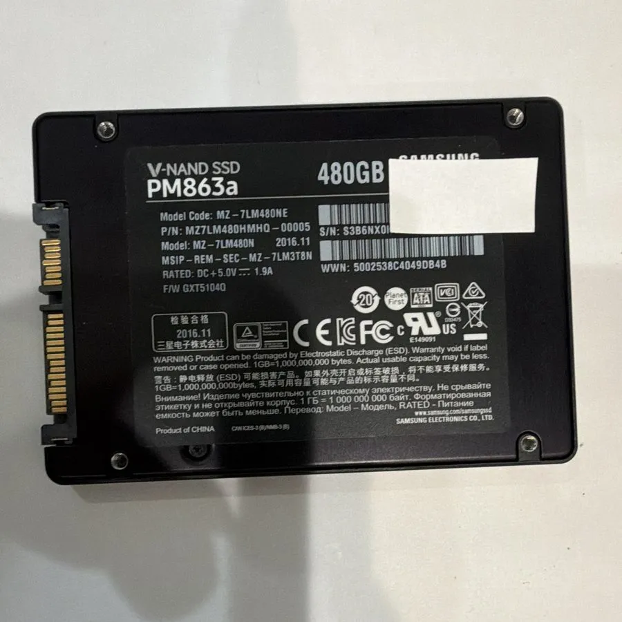 SSD-накопитель SAMSUNG PM863 MZ7LM480HCHP-00005 480GB 2.5" SATA III 6GB/S SSD 10