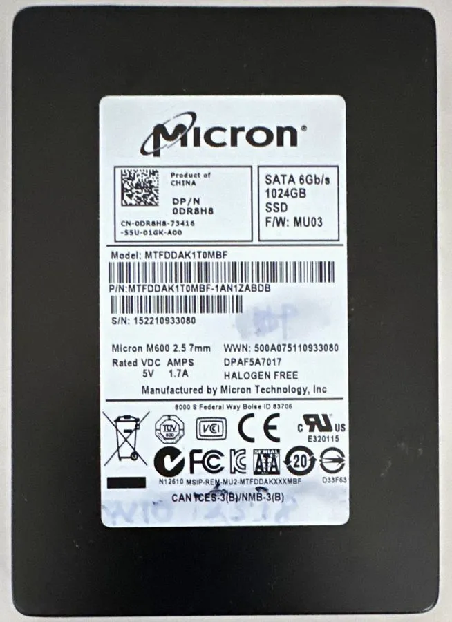 SSD-накопитель Micron M600 1TB SSD SATA 6Gb/s MTFDDAK1T0MBF 2.5" GRADE A, AND WI