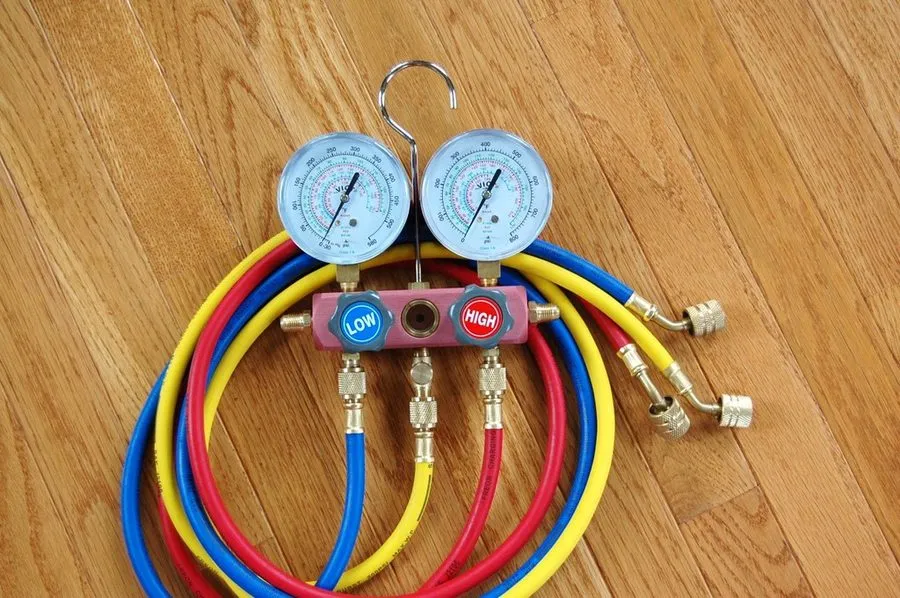 Манометрический коллектор R410A R22 R134a+Manifold Gauge+Hose Set 1/4 Adapters t — фото лота 1